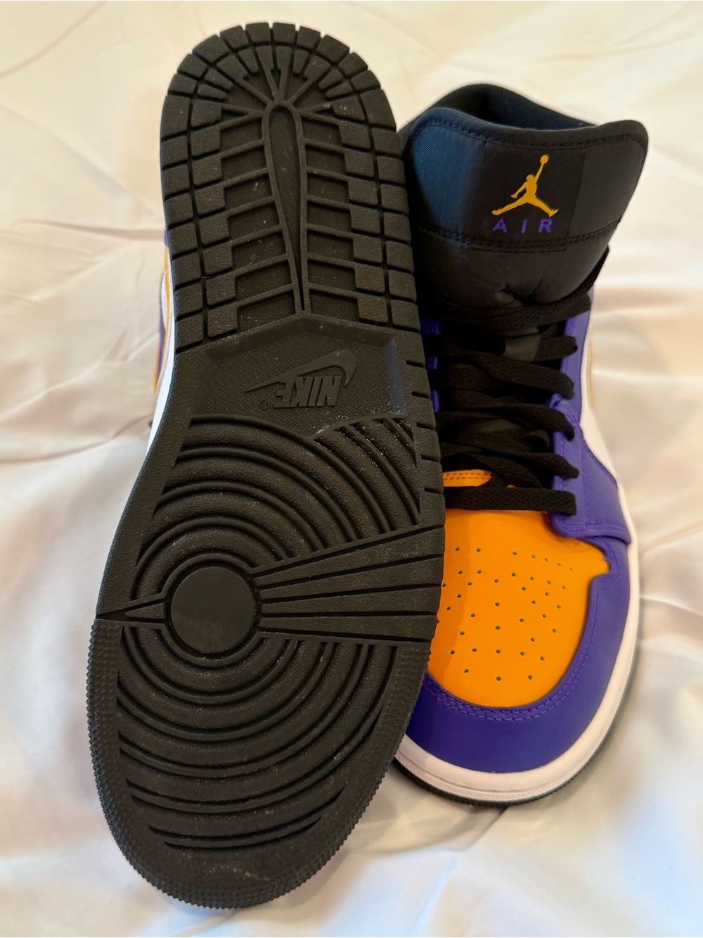 Nike Men's High-Top Sneakers - Purple/Yellow/White - Picture 2 of 11